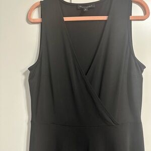 Black Sleeveless Wrap Dress